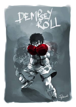 Ippo Makunouchi Boxing Stance in Hajime no Ippo Anime Illustration HD phone wallpaper