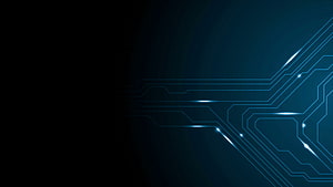 Glowing Blue Circuit Board Traces on Dark Background with Digital Light Effects HD wallpaper