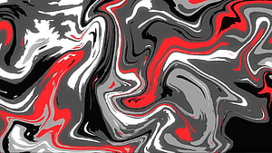 Vibrant Red and Black Liquid Marble Abstract Flow Pattern HD wallpaper