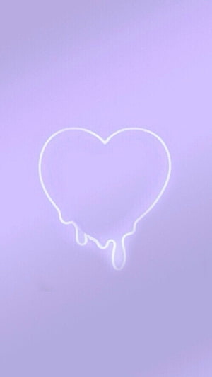 Minimalist Melting Heart Outline on Soft Lavender Pastel Background HD phone wallpaper