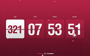 Festive Christmas Countdown Timer with Santa Claus on Deep Red Background HD wallpaper