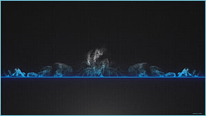 Abstract Blue Smoke Rising From Glowing Line On Dark Background HD wallpaper