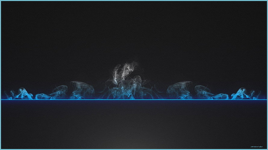 Abstract Blue Smoke Rising From Glowing Line On Dark Background HD wallpaper