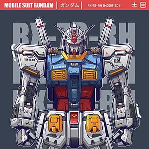 Mobile Suit Gundam RX-78-RH Modified Robot Illustration HD phone wallpaper