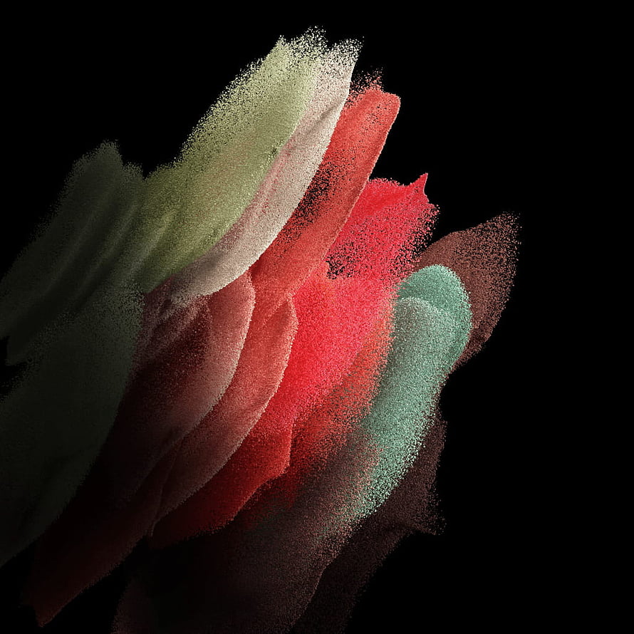 Abstract Particle Flow in Red, Green, and Teal on Black Background HD phone wallpaper
