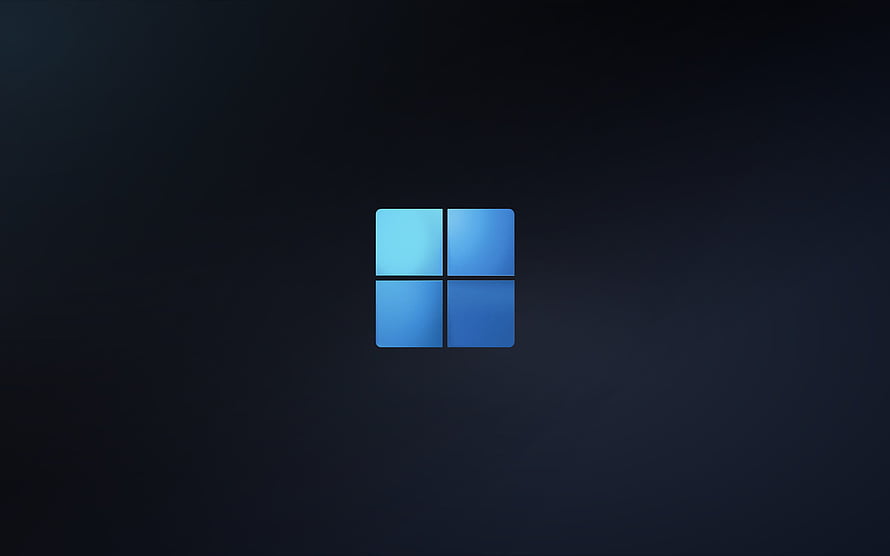 Minimalist Windows 11 Logo on Dark Blue Background HD wallpaper