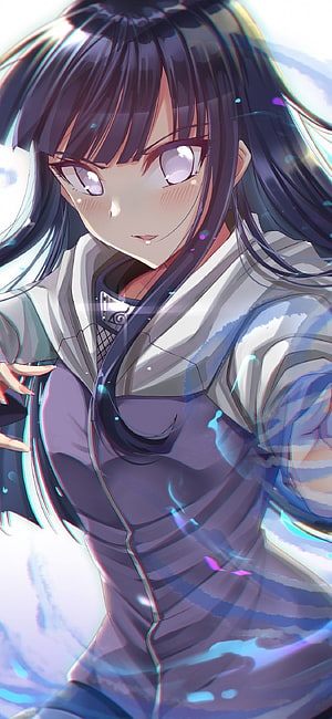 Hinata Hyuga Anime Character Portrait in Konoha Uniform HD phone wallpaper