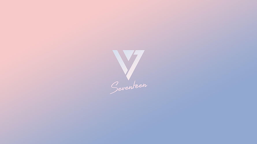 Seventeen K-Pop Group Logo on Soft Pastel Gradient Background HD wallpaper