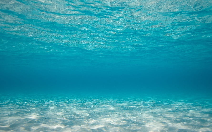 Calm Underwater Ocean Scene With Sunlit Sea Floor And Turquoise Water HD wallpaper