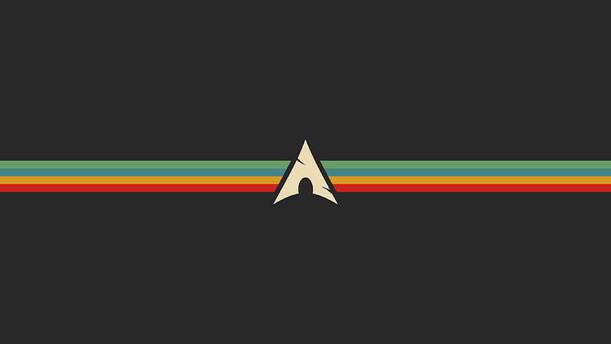 Gruvbox Color Palette with Arch Linux Logo on Dark Background HD wallpaper