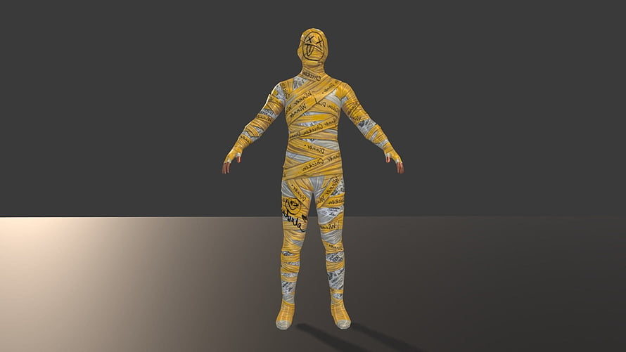 PUBG Mobile Mummy Character Skin Wrapped in Yellow Bandages HD wallpaper