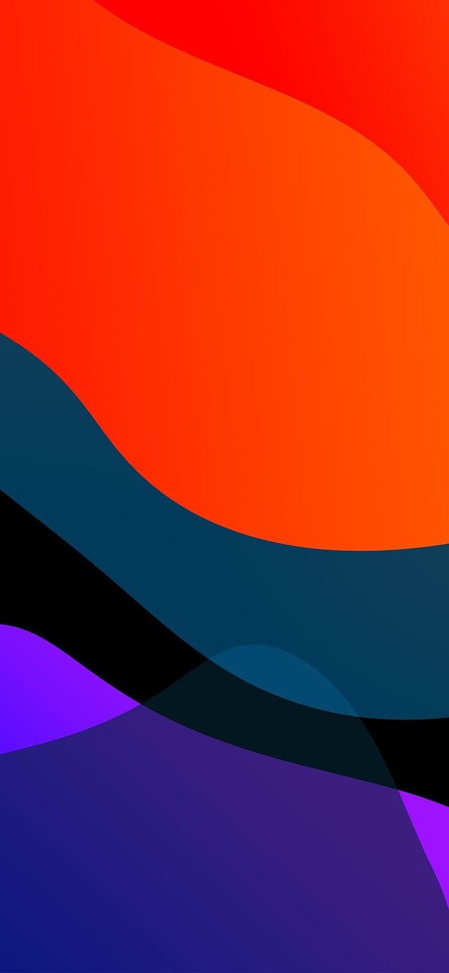 Abstract Colorful Gradient Waves Wallpaper With Orange Blue And Purple Shapes HD phone wallpaper