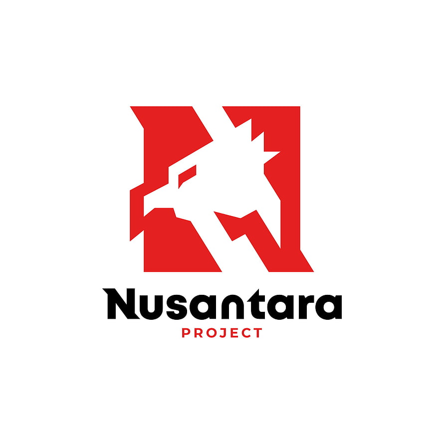 Nusantara Project Official Logo with Red Geometric Emblem and Black Typography HD phone wallpaper