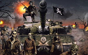 Iron Maiden A Matter of Life and Death Album Artwork with Skull Soldiers and Tank HD wallpaper