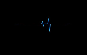 Minimalist Blue ECG Heartbeat Line on Black Background HD wallpaper