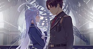 Eighty Six Anime Scene Featuring Two Characters in Military Uniforms HD wallpaper