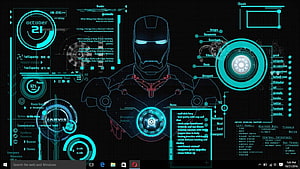 Iron Man JARVIS Holographic Interface with Futuristic HUD Elements and Cyan Digital Display, Jarvis Iron Man list, friday iron man HD wallpaper