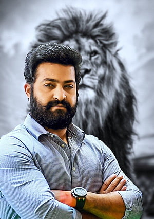 Dhanush Portrait With Lion Background HD phone wallpaper