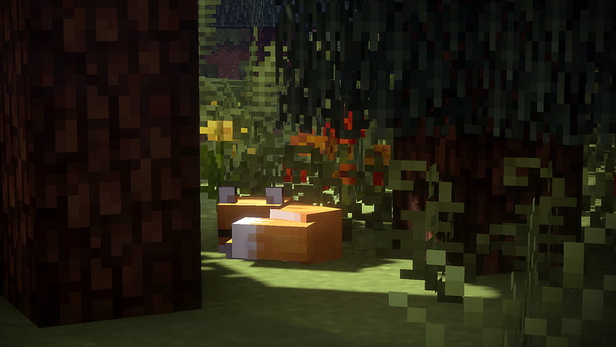 Minecraft Forest Interior With Cozy Furniture And Lush Greenery HD wallpaper
