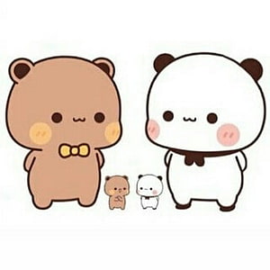 Cute Brown Bear and White Panda Cartoon Characters with Bow Ties HD phone wallpaper