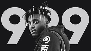 Juice WRLD Black and White Portrait with 999 Album Typography HD wallpaper