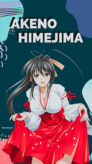 Akeno Himejima in Traditional Kimono from High School DxD Anime Series HD phone wallpaper
