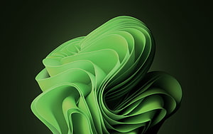 Abstract Green Swirls Wallpaper - Smooth 3D Curved Shapes HD wallpaper
