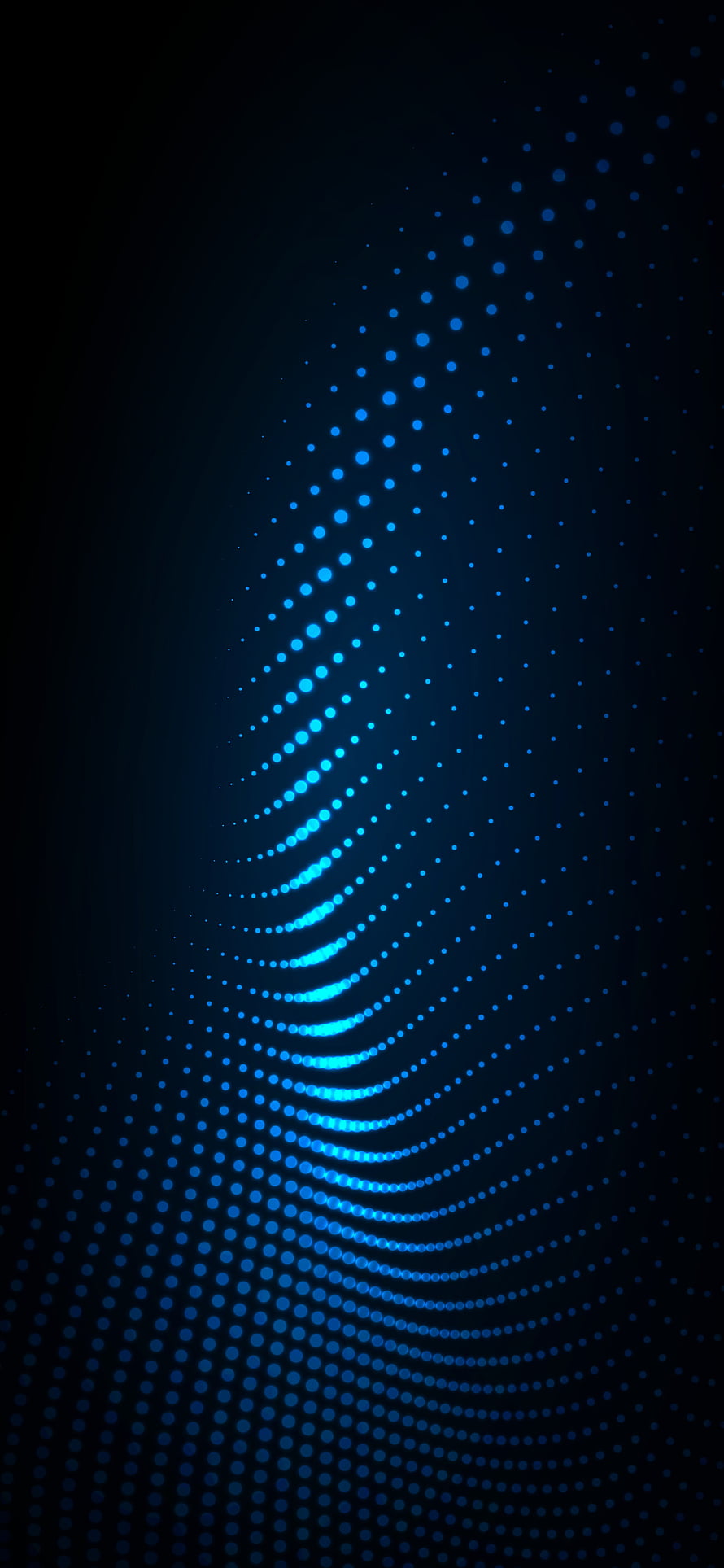 Abstract Blue Dot Wave Pattern on Dark Background HD phone wallpaper