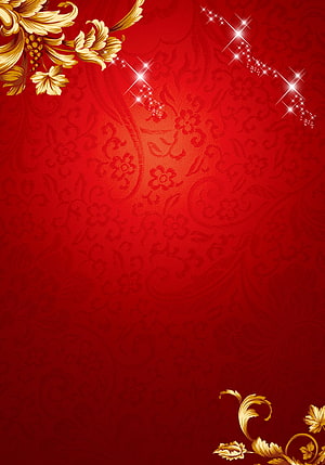 Elegant Red and Gold Chinese New Year Floral Ornament with Sparkling Accents HD phone wallpaper