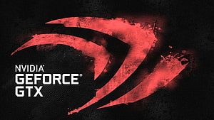 NVIDIA GeForce GTX Red Brushstroke Logo on Dark Grunge Background HD wallpaper