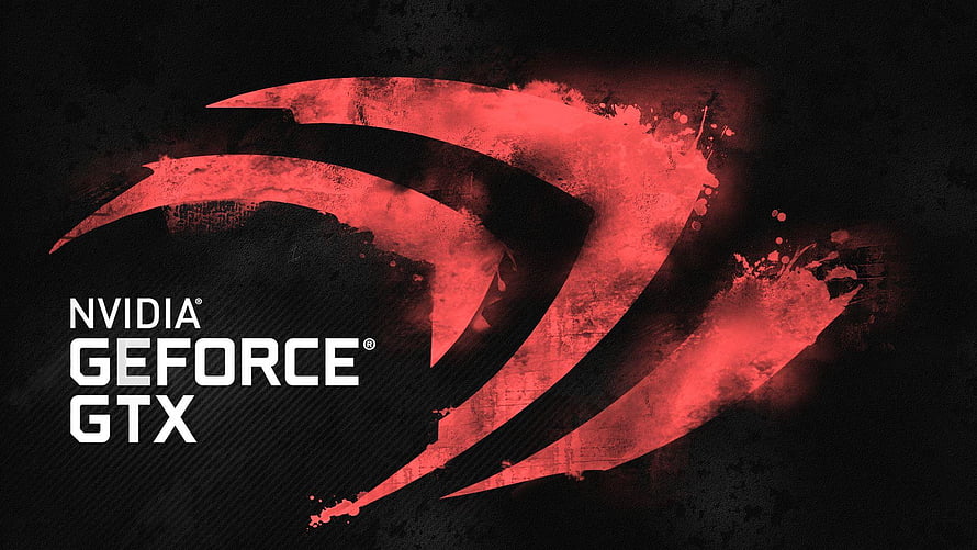 NVIDIA GeForce GTX Red Brushstroke Logo on Dark Grunge Background HD wallpaper