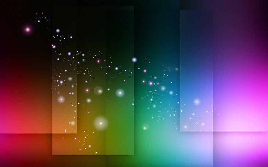 Vibrant Abstract Gradient with Bokeh Light Particles and Colorful Vertical Panels HD wallpaper