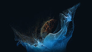 Abstract Blue and Gold Particle Wave Digital Art Wallpaper HD wallpaper