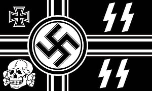 Black and White Military Emblem Design Featuring Cross and Skull Motifs HD wallpaper