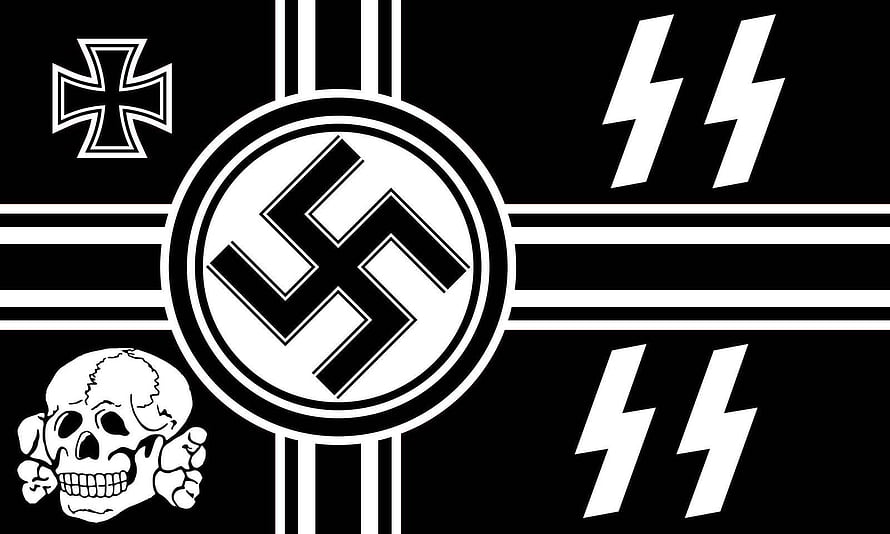 Black and White Military Emblem Design Featuring Cross and Skull Motifs HD wallpaper