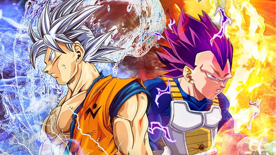 Goku and Vegeta Super Saiyan Blue Anime Wallpaper HD wallpaper