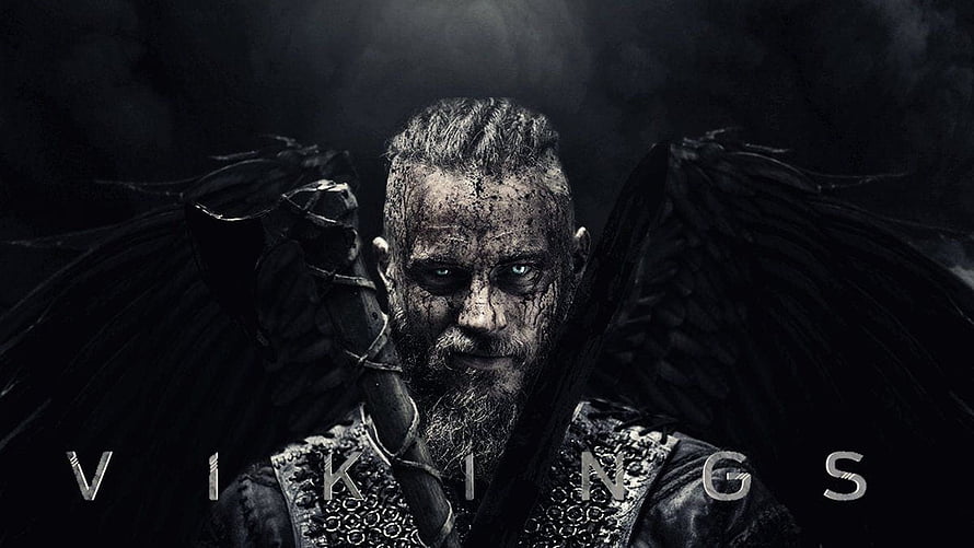 Ragnar Lothbrok from Vikings TV Series with Dark Wings and Battle Axe HD wallpaper