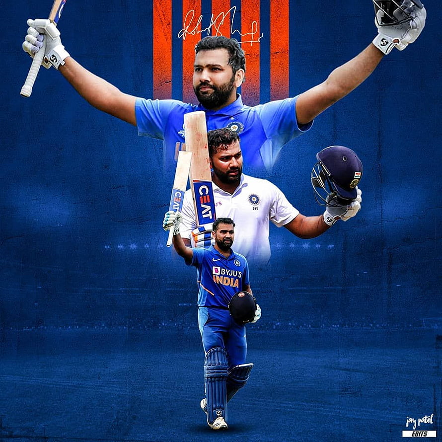 Rohit Sharma India Cricket Player Composite Artwork HD phone wallpaper