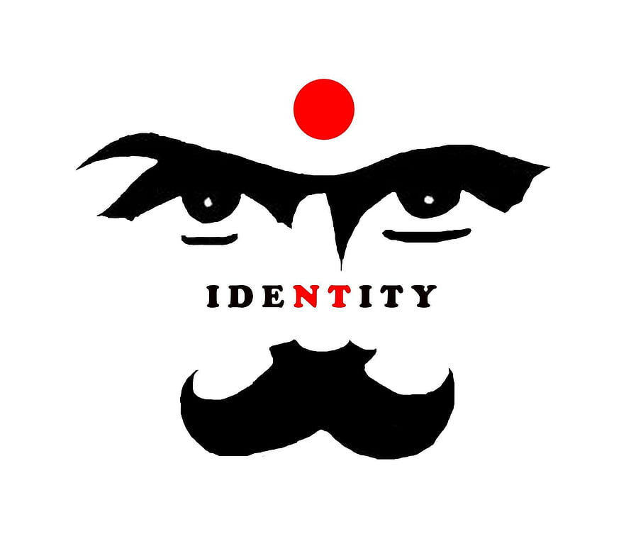 Bharathiyar Identity Logo with Stylized Eyes and Mustache HD wallpaper