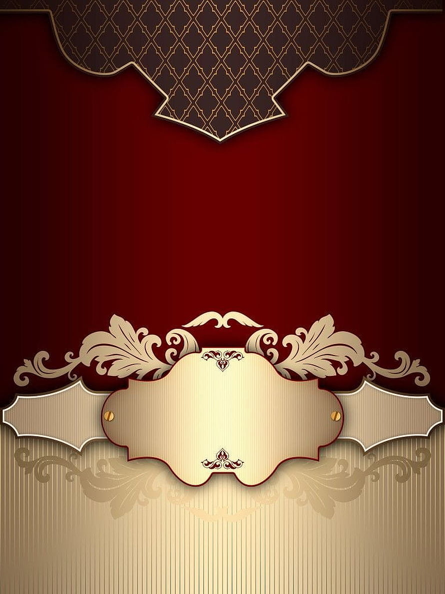 Elegant Vintage Red and Gold Ornamental Background with Decorative Frame HD phone wallpaper