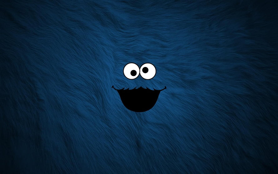 Blue Furry Texture Background With Cartoon Eyes And Mouth HD wallpaper
