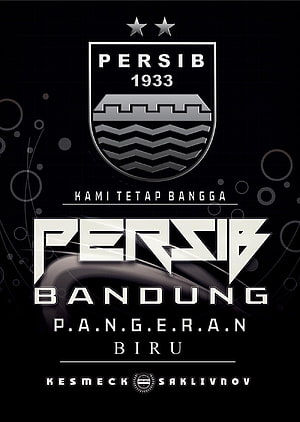 Persib Bandung 1933 Official Club Crest and Logo on Black Background HD phone wallpaper