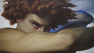 Classical Oil Painting of a Crying Man with Curly Hair and Blue Robe, Alexandre Cabanel Painting Angel Fallen Angel Renaissance Classic Art, #alexandre cabanel HD wallpaper