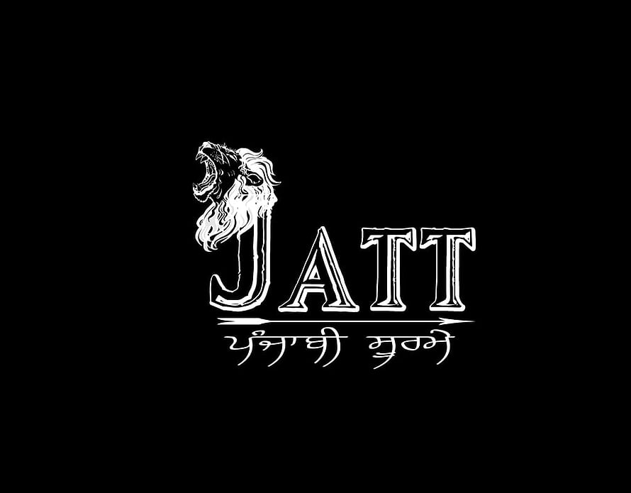 Jatt Lion Emblem with Punjabi Script on Black Background HD wallpaper