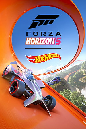 Forza Horizon 5 Hot Wheels Update Featuring Racing Cars on Orange Track HD phone wallpaper