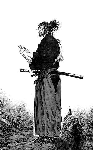 Samurai Warrior Standing With Katana In Traditional Japanese Clothing HD phone wallpaper