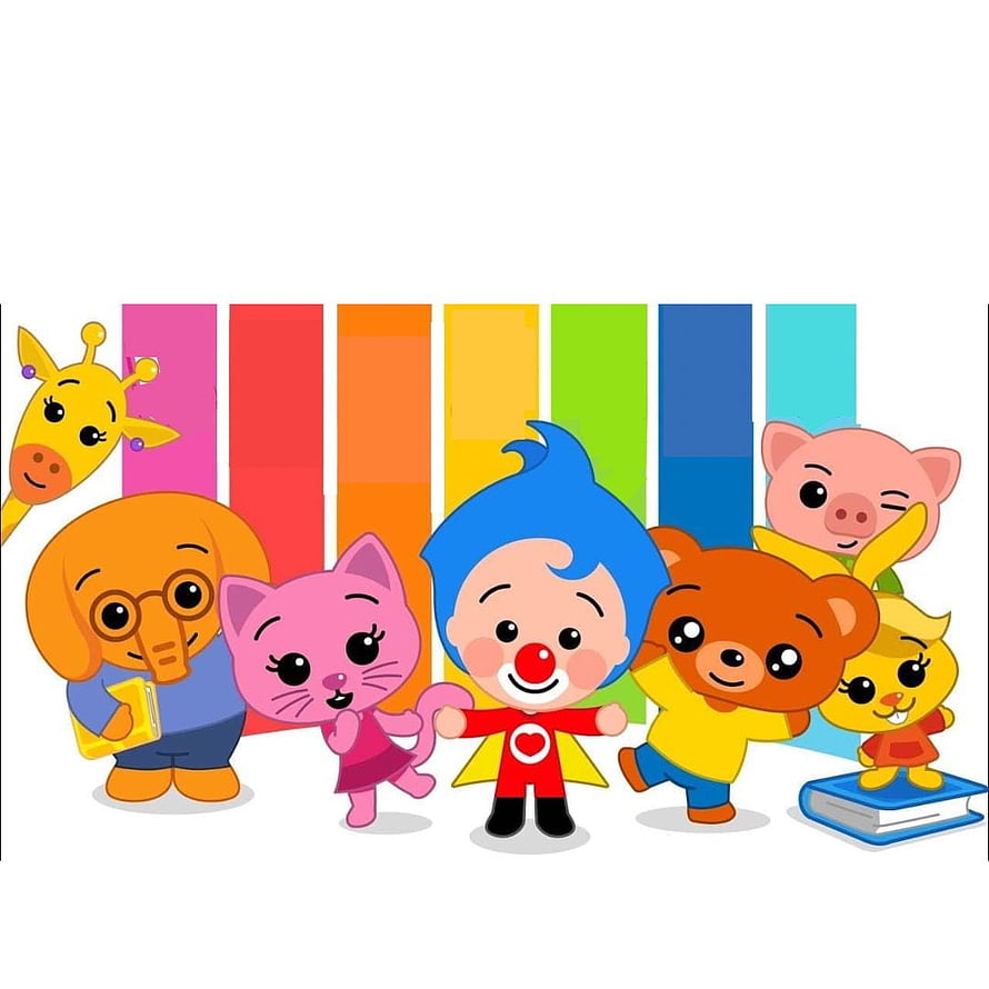 Plim Plim and Friends Cartoon Characters with Rainbow Background HD phone wallpaper