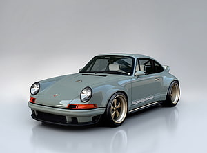 Singer DLS Porsche 911 Studio Render in Silver Grey HD wallpaper