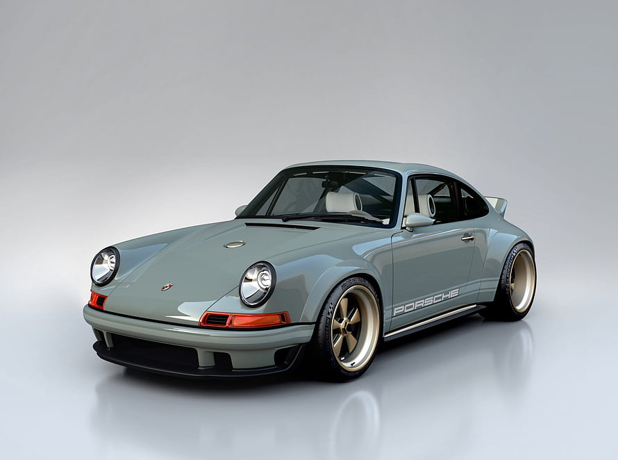 Singer DLS Porsche 911 Studio Render in Silver Grey HD wallpaper