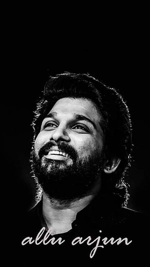 Allu Arjun Black And White Portrait Wallpaper HD phone wallpaper